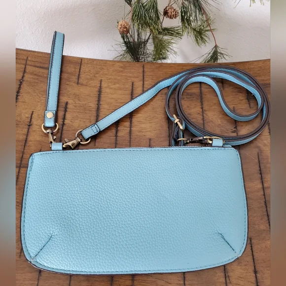 NWOT Joy Susan Mini Crossbody Wristlet Clutch - Light Blue Vegan Leather - Picture 2 of 8
